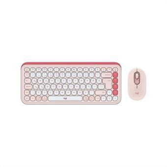 Logıtech Pop Icon Combo, Rose-beyaz, 920-013077, Kablosuz, Türkçe Q, Klavye Mouse Set