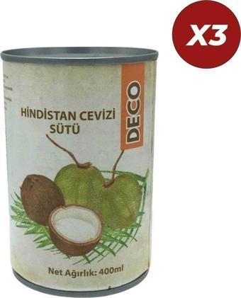 Deco Hindistan Cevizi Sütü - Coconut Milk 400 Ml 3 Adet