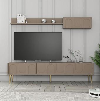 Variant Mobilya Lyon Duvar Raflı TV Ünitesi - Atlas - Altın