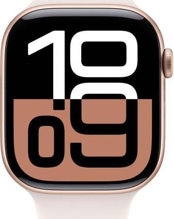 Apple Watch Series 10 GPS 46mm Roze Altın Rengi Alüminyum Kasa ve Bulut Pembesi Spor Kordon Akıllı Saat (Apple Türkiye Garantili)
