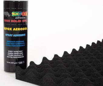 AKUSTİK SÜNGER 30 MM ( EN : 1 MT BOY : 1 MT) + SEFOX  SPREY YAPIŞTIRICI 340 GR (1 ADET)