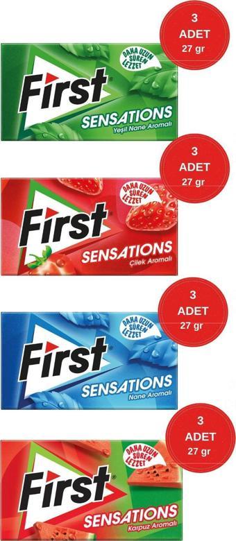 First Sensations Sakız Çeşitleri 27gr - 12 Adet 