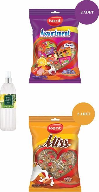 Kent Assortment Karışık (375 g)*2 + Kent Missbonbon Sütlü Şeker (375 g)*2 + Kolonya
