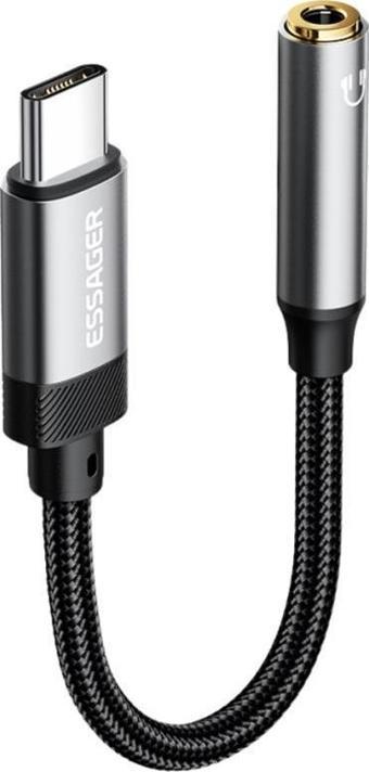 Essager 15CM Type C To 3.5mm Aux Kulaklık Ses Dönüştürücü Adaptör, Hifi Ses Destekli Aux Çevirici