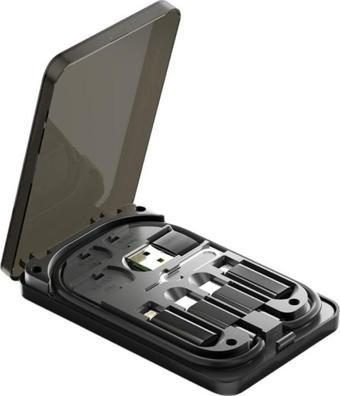 Essager 6in1 60W Type C, Micro ve İphone Lightning Kablolu, Dönüştürücü, Sim Aparatlı Seyahat Seti