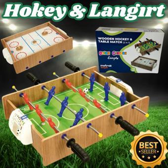 Ahşap Hokey ve Ahşap Langırt Seti - Ahşap Oyuncak - Futbol Oyuncakları - Top Oyuncak Langırt Setleri