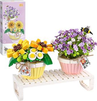 Mikro Blok Saksılı Çiçekler 2 543 Parça - Lego Setleri - Loz Mini Lego - Çiçek Lego - Loz Lego - Mik