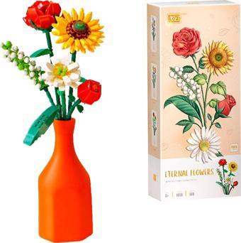 Mikro Blok Sonsuz Çiçekler Ayçiçeği Buketi 568 Parça - Lego Setleri - Loz Mini Lego - Çiçek Lego - L