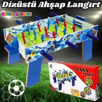 Dizüstü Ahşap Langırt Seti - Ahşap Oyuncak - Futbol Oyuncakları - Top Oyuncak Langırt Setleri - Lang