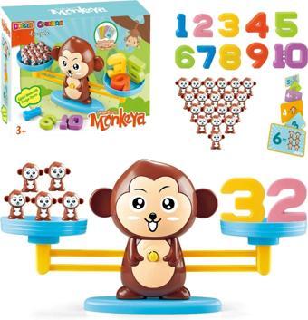 Eğitici Maymun Denge Oyunu - İşlem Kartlı Matematik Öğretici Oyun Seti - Eğitici Matematik Oyunu - A
