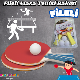 Fileli Masa Tenisi Raketi - Okul İçin Masa Tenisi Raketi - Tenis Oyuncakları - Masa Tenisi Oyunu - F