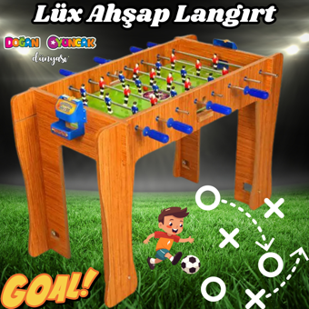 Lüx Ahşap Langırt Seti - Ahşap Oyuncak - Futbol Oyuncakları - Top Oyuncak Langırt Setleri - Langırt 