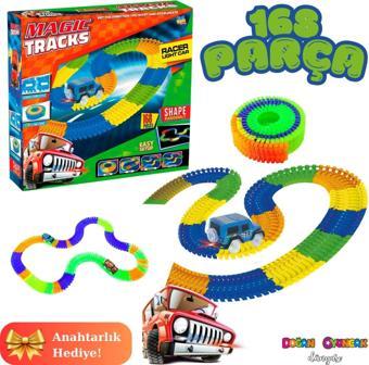 Magic Trucks 168 Parça Raylı Pist - Raylı Araç Oyuncak - Tren Oyuncak - Renkli Araç Yolu - Pist Set