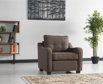 Meşe Home Plus Kılıflı Torba Yaylı Keten Kumaş Fonksiyonel Tekli Kanepe Koltuk Kahve 66x79 cm