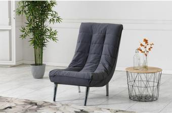 Meşe Home Smart Kılıflı Süngerli Metal Ayaklı Berjer Gri 67x94 cm