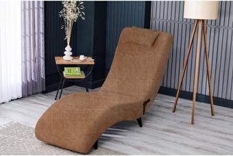 Meşe Home Hera Desenli Çok Renkli Kumaş Kademeli Rahat Oturumlu Plastik Ayaklı Tv Koltuğu - Şezlong 63x121 cm