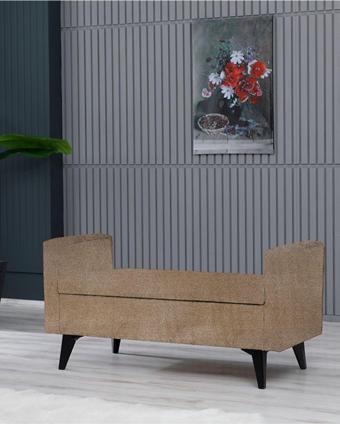 Meşe Home Toffet Bazalı Değiştirilebilir Kollu Süngerli Yüksek Plastik Ayaklı Puf - Bench 58x111 cm