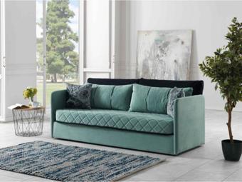 Meşe Home Siesta Fonksiyonel Kanepe Koltuk Metal Bazalı Yataklı Süngerli Su Yeşili Plastik Ayaklı 93x193 cm