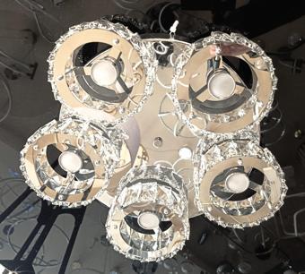 Luxury 5 li Krom Paslanmaz Çelik Lüks Kristal Led Li Salon Ve Oda Tavan Avizesi