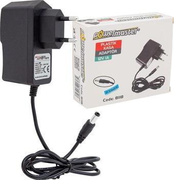 POWERMASTER PM-8118 12 VOLT - 1 AMPER 5.5*2.5 MM UÇLU PLASTİK KASA PRİZ TİPİ ADAPTÖR
