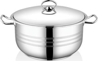 Bestinox 32x20 cm Flanşlı Kulp Çelik Kapaklı Çelik Derin Tencere-14 Litre