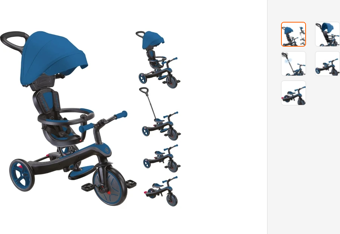Globber Explorer 4in1 Trike Bisiklet - Kraliyet Mavisi