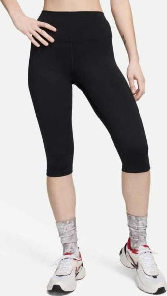 Nike Dri-FIT One Kadın Siyah Yüksek bel Kapri Tayt