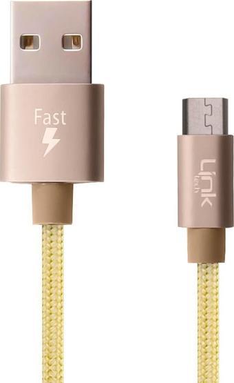 LinkTech K551 Micro USB Örgü Metal Başlı 1mt Şarj ve Data Kablosu