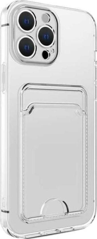 iPhone 16 Pro Kılıf Cardy Şeffaf Kartlık Cepli Kapak