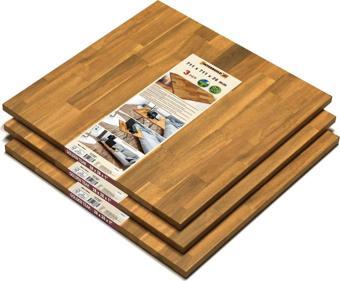 Interbuıld Real Wood Acacia Fj Düz Kenar - 711x711x26Mm - 3'lü Paket - Altın Tik