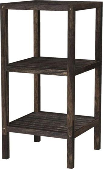 Interbuıld Real Wood Interbuild Akasya Masif Ağaç - Holger 3 Katlı Çok Amaçlı Raf - 372x371x653 Mm - Espresso