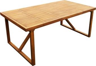 Interbuıld Real Wood Interbuild Masif Akasya - Stockholm Yemek Masası - İç Mekan-Dış Mekan - 180 Cm - Altın Tik