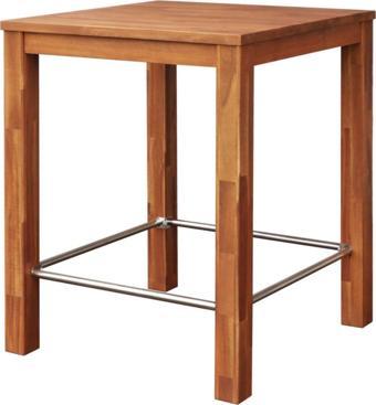 Interbuıld Real Wood Interbuild Masif Akasya Chicago Bar Yüksek Masa - İç Mekan-Dış Mekan Masası - 75x75x95 (Y) Cm - Altın Tik