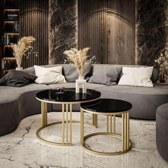 EDMONDA EVAKSESUAR BELLA GOLD İKİLİ ORTA SEHPA