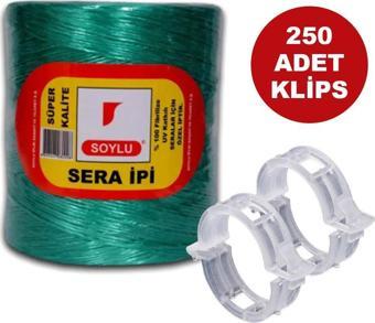 SOYLU SERA İPİ VE ORİJİNAL BİTKİ KLİPSİ FİDE BAĞLAMA İPİ 250 ADET HER BİTKİYLE UYUMLU ŞEFFAF BİTKİ KLİPSİ