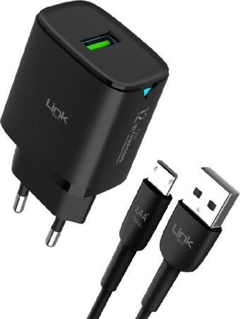 LinkTech C301 12W Auto ID Micro USB Kablolu Şarj Aleti Set