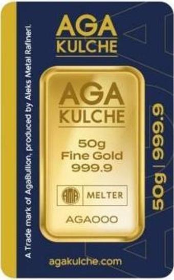 AgaKulche 50 gr 24 Ayar 999.9  Külçe Altın