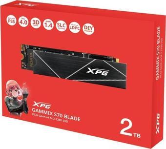 Xpg 2Tb Gammix S70 Blade 7400Mb-S-6800Mb-S Pcie Gen4 X4 M.2 2280 Ssd Harddisk