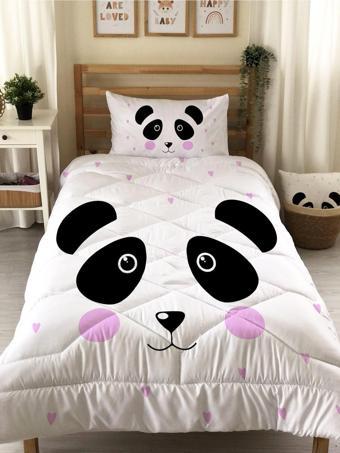 Panda Desenli Kapitone Yorgan,tek Kişilik Uyku Seti