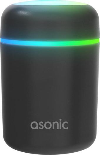 Asonic Hn21 Matte Gri 2W 300Ml Kapasiteli 4 Saat Çalışabilir Rgb Mini Oda Nemlendirici