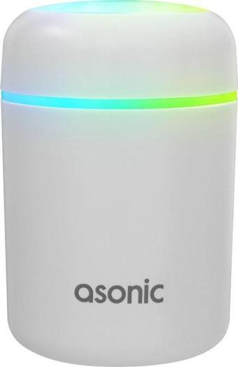 Asonic Hn21 Matte Beyaz 2W 300Ml Kapasiteli 4 Saat Çalışabilir Rgb Mini Oda Nemlendirici