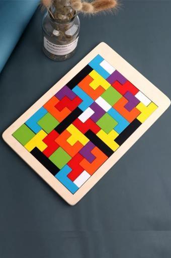 Ahşap Puzzle Tetris Oyunu Eğitici Ahşap Oyunu Yapboz Oyunu