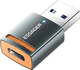 Coofbe Led Işıklı USB3.0 To Type-C Otg Dönüştürücü Adaptör, 5Gbps Veri Aktarım USB Type-C Dönüştürücü Adaptör