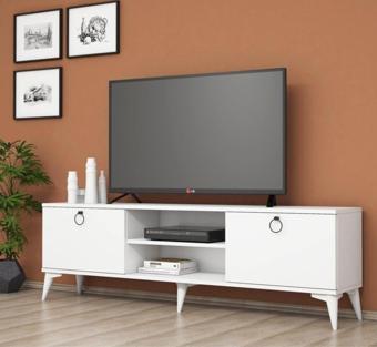 Fernıso Siyah Modern Kulplu Tv Sehpası 160 Cm