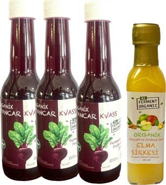 Beferment Organik Pancar Kvass Sade 250 Ml X 3, 1 Adet Probiyotik Elma Sirkesi