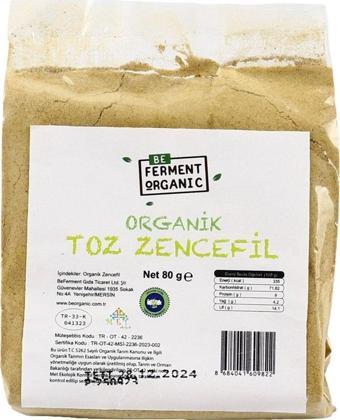 Beferment Organik Toz Zencefil 80 Gr