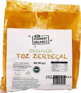 Beferment Organik Toz Zerdeçal 80 Gr