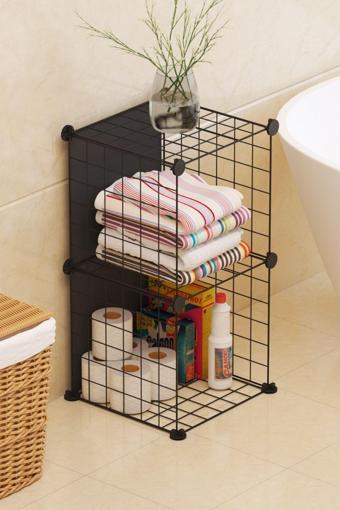 Alparslan Tedarik Telorans  2 Bölmeli Çok Amaçlı Tel Küp Organizer 30 Cm Mutfak,Kiler, Depolama Rafı