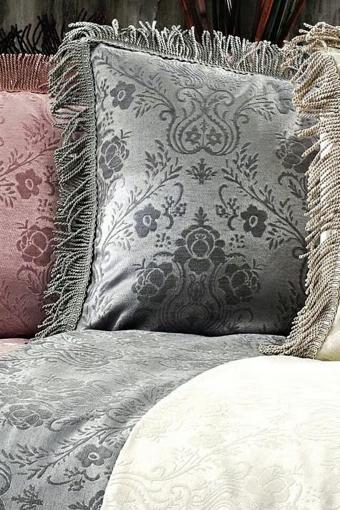 Nazik Home Jakar Desenli 4 Mevsim Sultan Yatak Örtüsü Gri Tek Kişilik