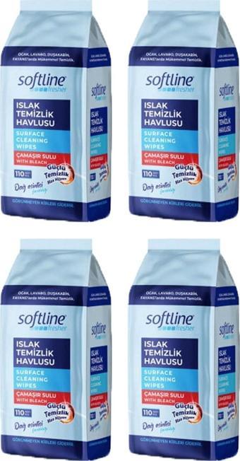 Softline Fresher Islak Temizlik Havlusu Çamaşır Sulu 108 Adet x 4 Adet